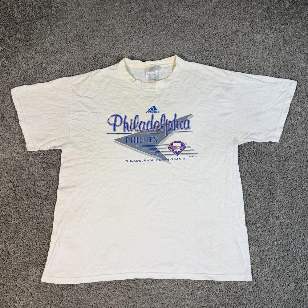 VINTAGE Philadelphia Phillies Shirt Mens XL White MLB Baseball Adidas 2005